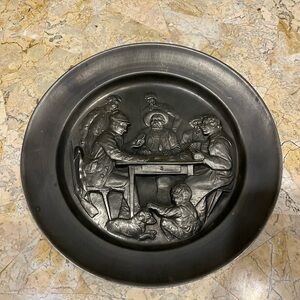 REIN ZINN Hanging Pewter Plate Sculpture 11.5”